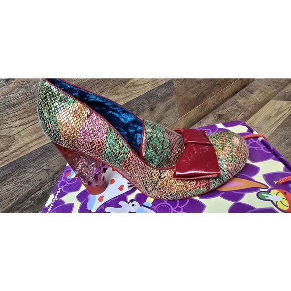 Irregular Choice Ozzy Green/Red Chunky Heel 3801-02K USA 10 EUR 41 Pre Owned - Picture 9 of 16